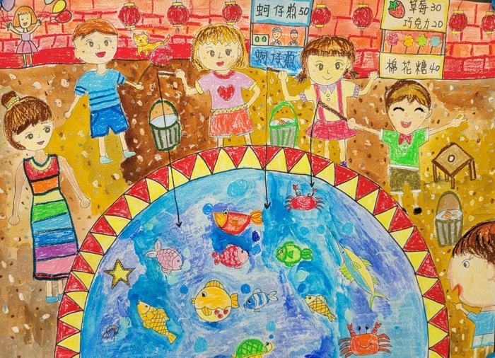 賀!二甲蘇靜涵同學繪畫作品《夜市釣魚趣》獲刊國語日報!圖片